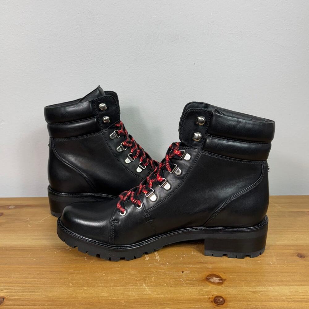 Sam Edelman Tamia Combat Boots in Black Leather Women's Size 10 - Picture 6 of 10